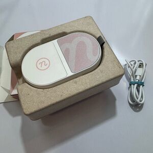 Alto Compact White and Pink Wireless Speaker and earbuds